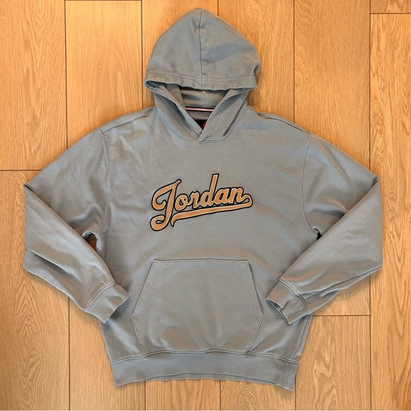 Jordan Pullover Blue Sweatshirt Hoodie Embossed Logo Size Small - Picture 1 of 6